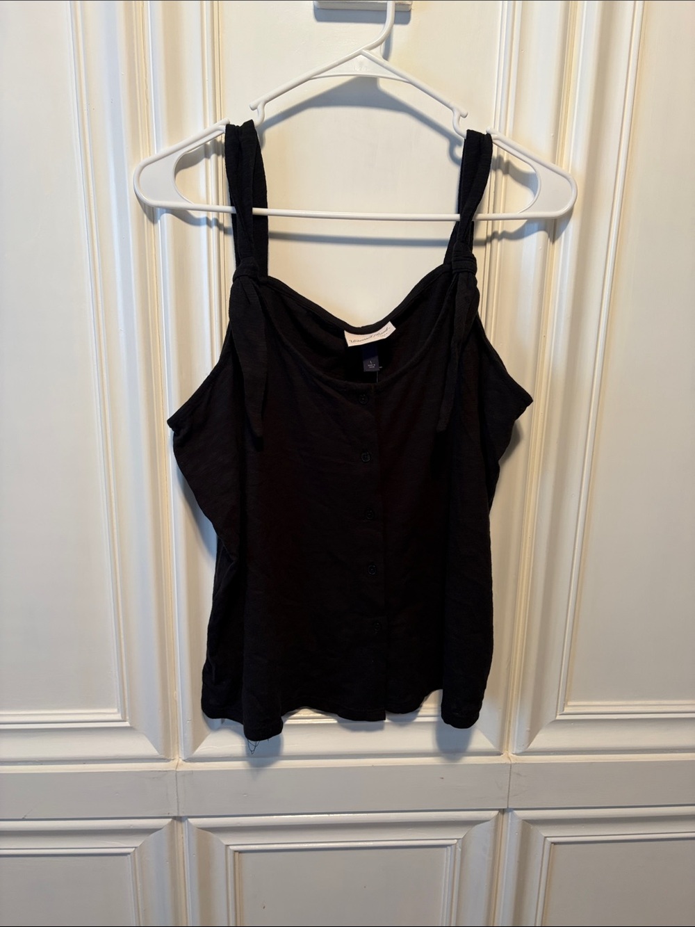 Universal Thread Black Tie-Shoulder Button Front Camisole